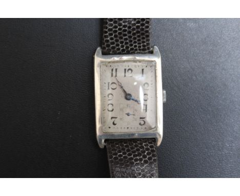 A VINTAGE ART DECO 925 SILVER WRIST WATCH, W 3 cm