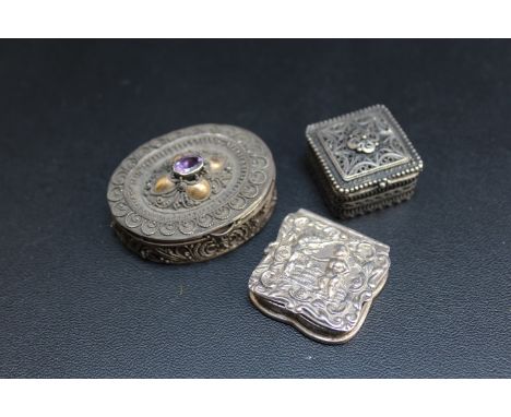 THREE SMALL 925 SILVER PATCH BOXES