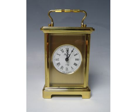 A BAYARD BRASS CASE CARRIAGE CLOCK, the winding movement stamped Duverdrey &amp; Bloquel, engraved to case with BRMB 24 hour 