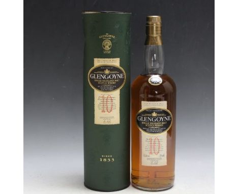 1 LITRE BOTTLE OF GLENGOYNE 10 YEARS OLD SINGLE HIGHLAND MALT SCOTCH WHISKY IN  GIFT TUBE