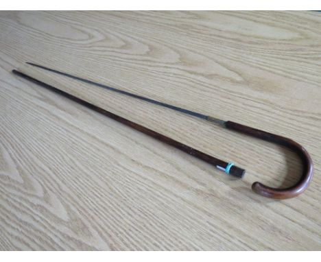 A LATE 19TH CENTURY PALMWOOD SWORD STICK, L 89 cm