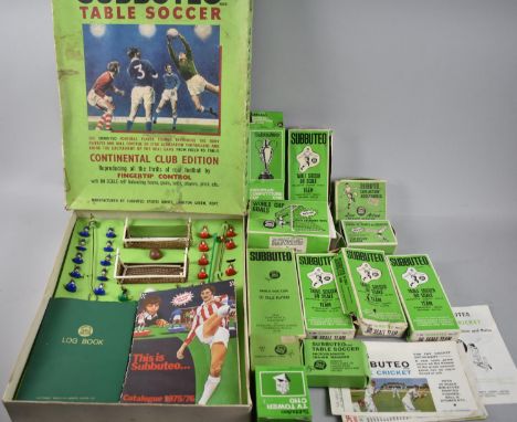 A Collection of Vintage Subbuteo Table Soccer Items to Include Continental Club Edition Set, World Cup Goals, Various Teams, 
