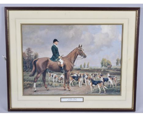 A Framed Sporting Print, a Fine Pack After Wright Barker, 40x29cm 
