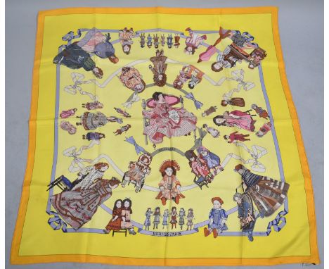 A Vintage Hermes Silk Scarf, "Hello Dolly" 