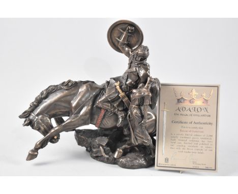 A Bronzed Resin Sculpture from the Avalon- The Magic of King Arthur Series, "Rescue of Guinevere" Number 386/2000 