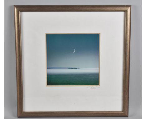A Framed Limited Edition Print, Moonlight Over Sea, 20x20cm 