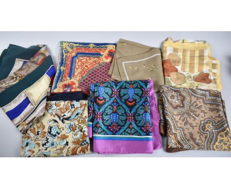 A Collection of Vintage Ladies Scarves to Include Some Silk Examples 