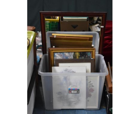 A Collection of Framed Pictures, Prints, Tapestries and Mirrors 