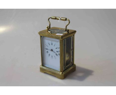 French gilt brass repeating carriage clock