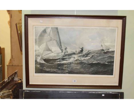 Charles Napier Hemy, At Full Sail, photo-lithograph, signed in the margin lower left, in glazed frame