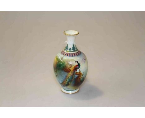 Small Royal Worcester vase, painted by Lane