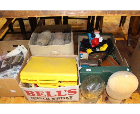 Mickey Mouse telephone, model cars, cameras, outdoor skittles, etc