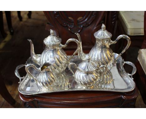 Spanish silver five piece tea and coffee service. 63.5oz