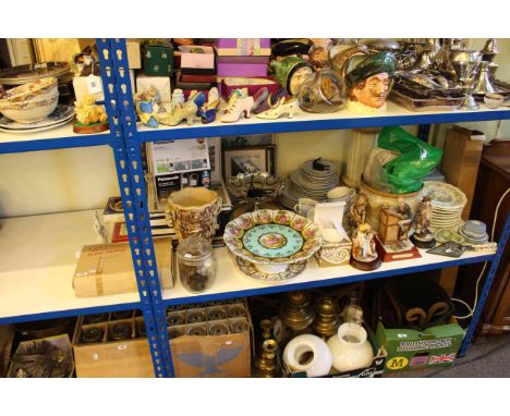 Doulton tea service, Wedgwood and Brambly Hedge plates, Denby lamp, art books, telephones, photograph frame, shooting stick, 