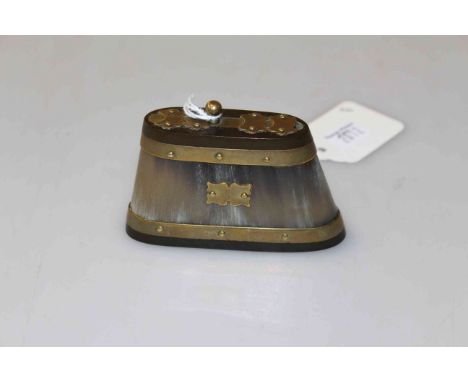 Horn and brass bound snuff box