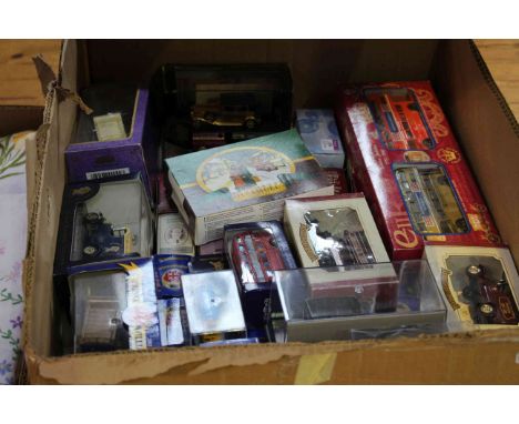 Box of model vehicles