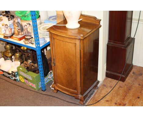 Edwardian mahogany bow front pot cupboard