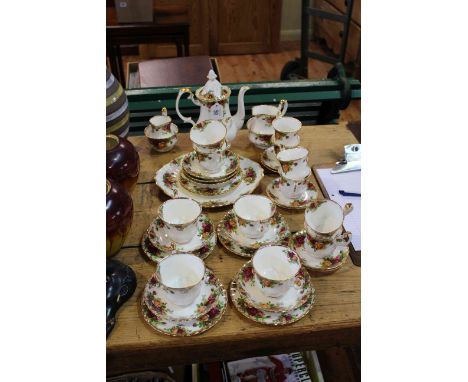 Royal Albert Old Country Roses thirty-six piece coffee and tea service