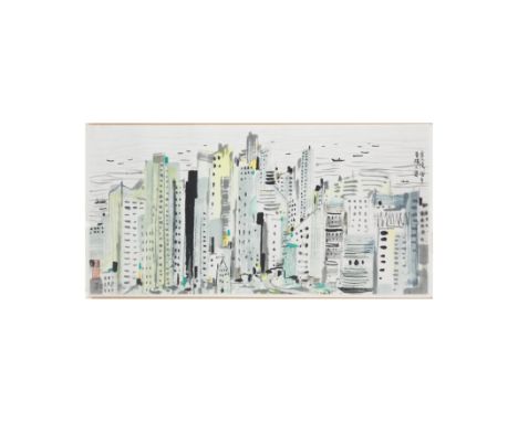 Wu Guanzhong (1919-2010)'Scenery of Hong Kong'silkscreen, mounted, edition 5/60inscribed and signed with one seal of the arti
