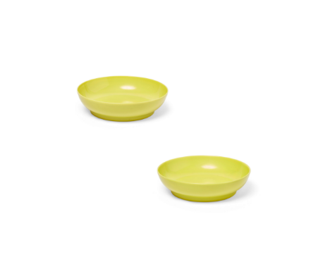 A fine pair of lemon-yellow enamelled saucer dishes Qing dynasty, Yongzheng marks and period The thinly potted vessels with g