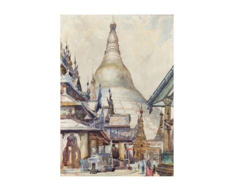 U Ngwe Gaing (1901-1967)'Shwei Dagon'Watercolour on paper, signed, framed and glazed38 x 26.5cm.Provenance: East Sussex priva