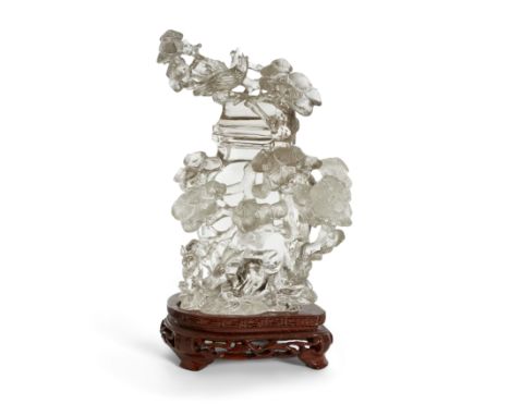 A fine Chinese reticulated 'pine' rock crystal vaseQing dynasty, 19th centuryFinely and deeply carved in reticulation from a 