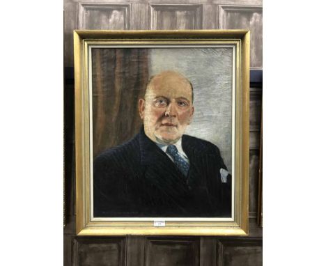 ARTHUR ROWLANDS PORTRAIT OF A GENTLEMAN oil on canvas, signed and dated 1956 framed