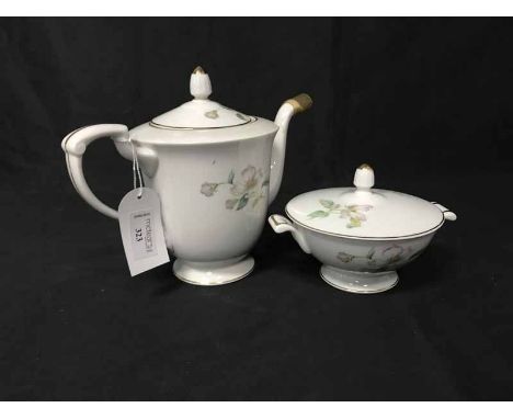 JAPANESE GILT-DECORATED TEA SERVICE along with a floral-decorated tea service