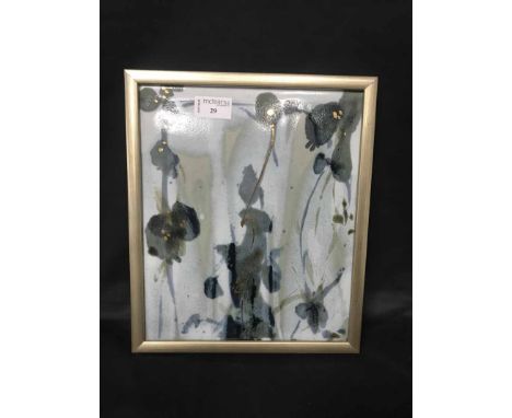 * VINCENT POTIER, ATELIER DE SAUVE ink on ceramic tile 27cm x 23cm Framed