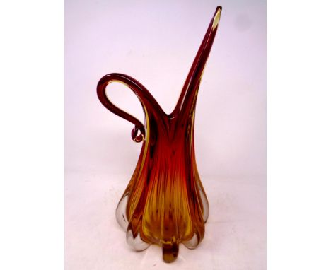A 20th century Venetian glass pitcher vase, height 39 cm 