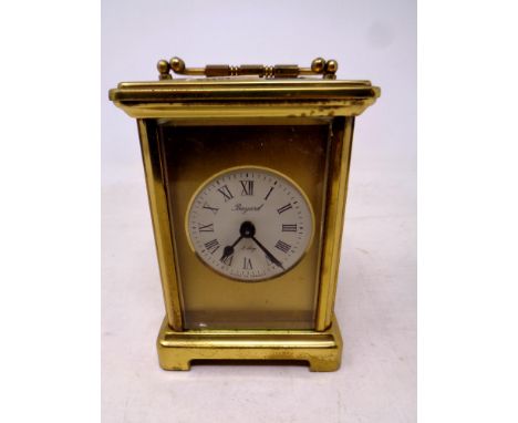 A brass cased French eight day carriage clock by Bayard 
