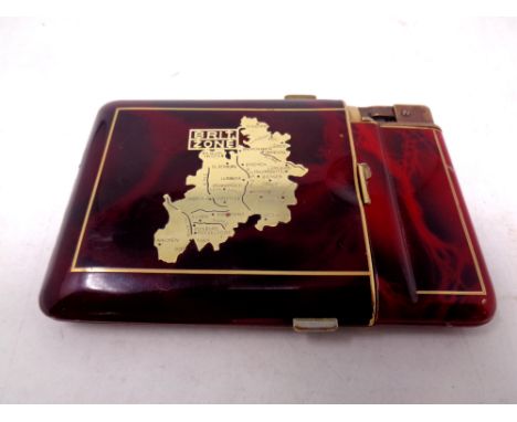 A British military occupation cigarette case with lighter 