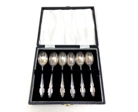 A set of six cased silver teaspoons, Sheffield marks CONDITION REPORT: 73.4g