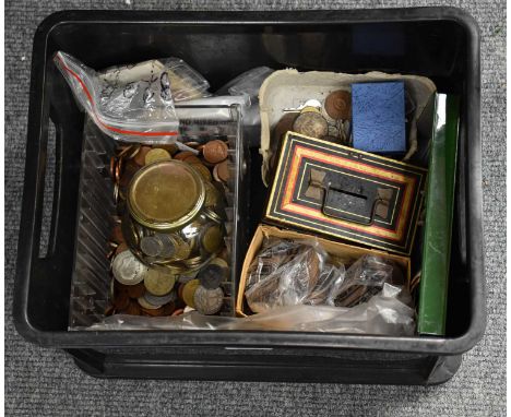 A Collection of British and World Coins and Banknotes, to include; a large selection of British pre-decimal and decimal coina