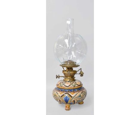 Doulton Lambeth Stoneware Lamp, by Edith Lupton, 49cm highSecond quality, shape number 1885, monogramed E.D.L, with hinks bur
