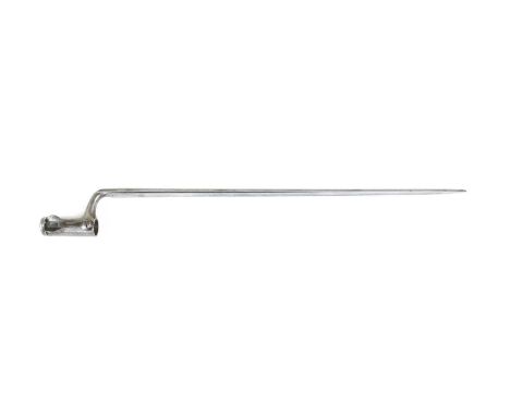 A Rare Prussian-Made Danish M1854 Socket Bayonet, with 49cm triangular section fullered steel blade, the arm stamped C and wi