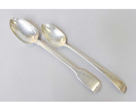 A George III Silver Basting-Spoon and a Victorian Silver Basting-Spoon, the first by Richard Crossley, London, 1786, Old Engl
