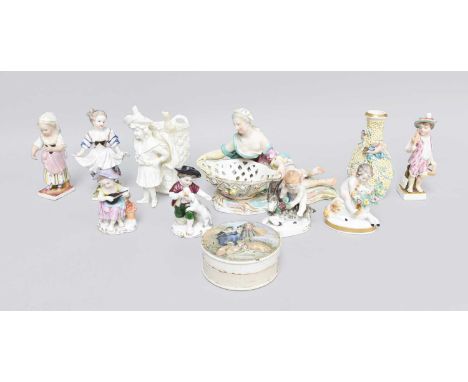 Early 18th Century and Later English and Continental Porcelain, including a Spode yellow ground floral moulded vase, applied 