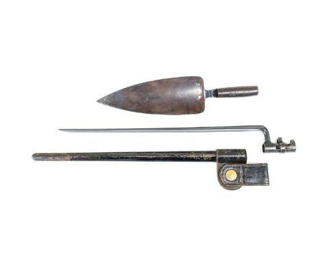 A US M1873 Socket Bayonet for the Springfield Trapdoor Rifle, with 46cm triangular section fullered blued steel blade, with b