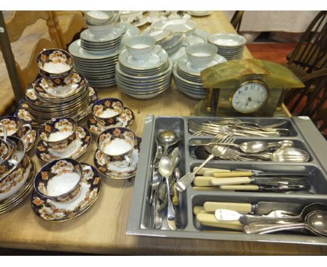 A Noritake "Malibu" pattern part dinner and tea service, together with a collection of Royal Albert Crown China tea wares, a 