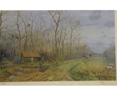 AFTER LUKE SYKES "The Hunt Crossing Field", limited edition colour print 4/20, together with another by the same artist and a