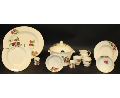 A large quantity of Bridgwater "Plum" pattern dinner and tea wares (over 100 pieces) CONDITION REPORTS All pieces have genera