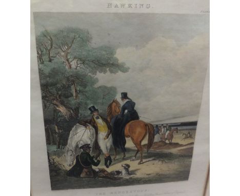 AFTER F C TURNER "Hawking", a set of four colour engravings by R G Reeve, including Plate I "The Departure", Plate II "The Re