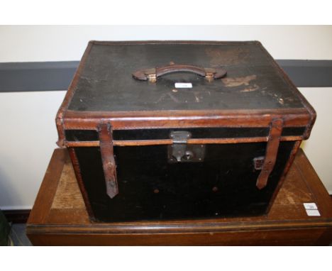 Black Leather Small Trunk