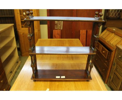 19th Century turned mahogany 3 tier wall shelf