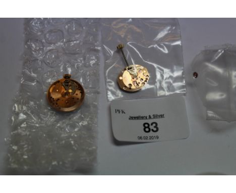 Two vintage Omega wristwatch movements, one No. 24576321