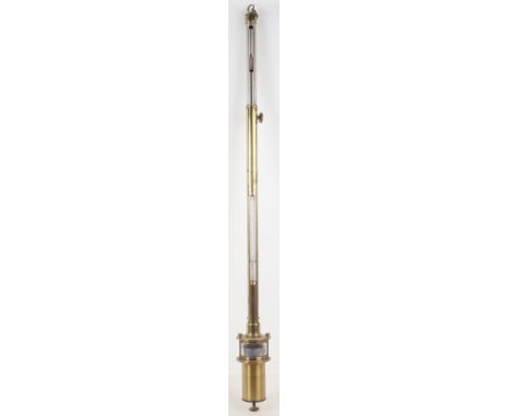 A 19th century brass marine or observatory barometer by Negretti &amp; Zambra, No. 1213, signed Negretti &amp; Zambra Opticia