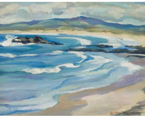 § SIR WILLIAM MACTAGGART P.R.S.A., R.A., F.R.S.E., R.S.W. (SCOTTISH 1903-1981) MACHRIHANISH BAY Signed, oil on canvas(41cm x 