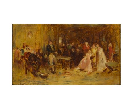 CHARLES MARTIN HARDIE R.S.A (SCOTTISH 1858-1916) BURNS IN EDINBURGH, 1787 Signed and inscribed 'To Alec Anderson', oil on boa