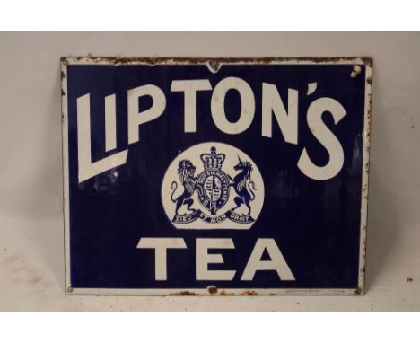 An enamel rectangular advertising sign "Lipton's Tea", 13" x 16½"